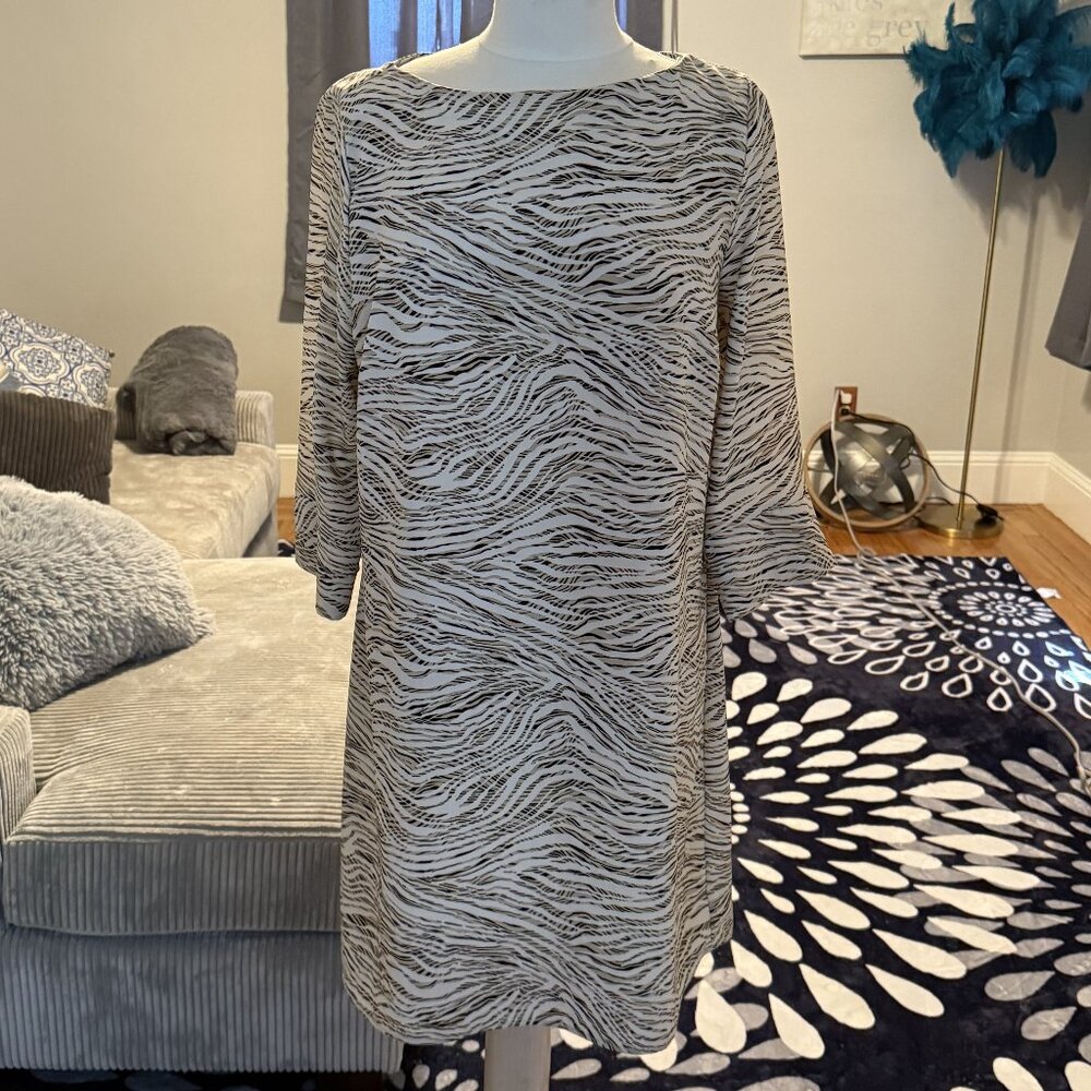 H&M | Camel Colored Zebra Striped Dress